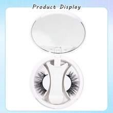 1 Pair Magnetic False Eyelashes Set, With Storage Box, Reusable, No Glue Needed, Magnetic Adsorption, Natural Crossed Lashes, Thick & Curly, Suitable For Party, Cartoon Style Lashes, Suitable For Repeated Use - Black - View 6