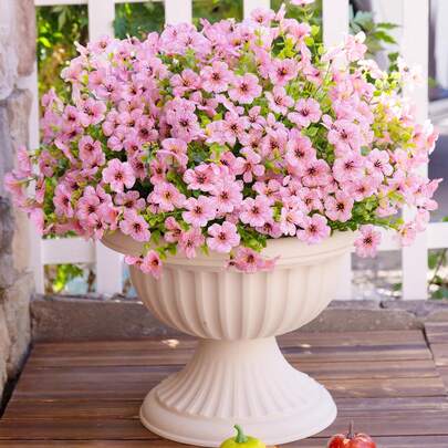 10 Bunches Pink Artificial Bougainvillea Flowers, Artificial Violet Fake Flowers Plants, Suitable For Outdoor Spring Summer Decor, Realistic Silk Daisy UV Resistant, Applicable For Outdoor Planters Porch Balcony Garden Home Decor, Party Decor, Wedding Decor, Mother's Day Decor
