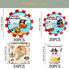 Cartoon Pirate Disposable Tableware Set, 7/9 Inch Party Plates, Disposable Paper Plates, Cups, Napkins, Suitable For Holidays, Weddings, Engagements, Birthdays, Parties, Celebrations - Multicolor - View 11