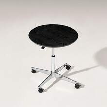 CLIPOP Round Bar Table With Base And 4 Wheels, Adjustable Height Counter Height Pub Table For Dining Room, Kitchen, Bar, Pub, Bistro, Cafe - Black - View 10