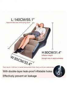 Foldable Slouchy Sofa With Storage Bag, Suitable For Living Room And Bedroom, Portable Inflatable Sofa Cushion, Camping Equipment - MultiWarna - View 3