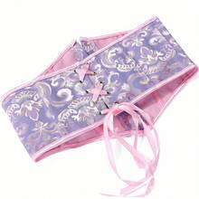 1pc Women's Adjustable Waist Trainer, Bust Enhancing Jacquard Corset, Suitable For Halloween, Party Outfits - Blue - View 6