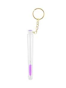 1/5pcs Reusable Eyelash Brush Tubes With Golden Keychain Sparkling Lash Mascara Wands In Tubes Eyebrow Combs With Container Lash Spoolies Comb Brushes Mini Makeup Tools - Multicolor - View 8