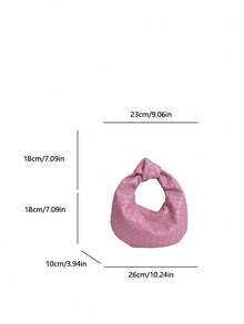 Fashionable Minimalist Pleated Cloud Handbag, Versatile Shoulder/Underarm Bag - Pink - View 10