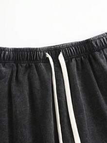 Black Washed Pure Cotton Shorts Comfortable&Versatile Perfect For Daily Outfits Outdoor Activities Beach Fitness And Travel Resistant To Dirt Easy To Clean Easy To Put On And Take Off Fashionable Versatile Ideal Gift For Relatives And Friends High End Texture - 黑色 - 查看 4
