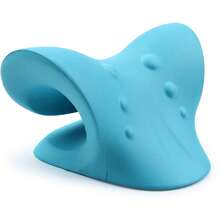 Neck And Shoulder Relaxer, Cervical Traction Device For TMJ Pain Relief And Cervical Spine Alignment, Chiropractic Pillow Neck Stretcher (Blue) - 查看 5