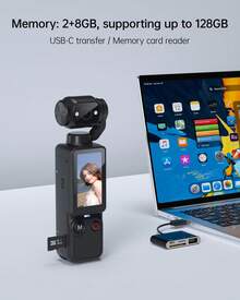 W & O Vlogging Camera With Flash Light 180° Rotating Lens Pocket Handheld POV Camera 7H Battery One-Button Recording For Travel Daily Life Black - 查看 2