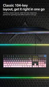 HP 電競辦公雙用途有線鍵盤 104 鍵背光防濺水高顏值鍵盤 側刻真機械手感 輕音薄膜 - 查看 4