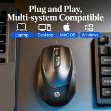 HP M150 有线鼠标，静音商务办公 USB 接口人体工学设计，适用于台式机和笔记本电脑，黑色 - 查看 7
