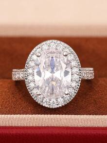 1 chiếc nhẫn nữ đính đá Cubic Zirconia quyến rũ, thích hợp làm quà tặng đám cưới, lễ đính hôn, kỷ niệm, quà tặng ngày Valentine. - 1 # - Xem 19
