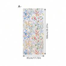 1/4片彩色花卉玻璃窗膜，彩虹效果花卉不透明隐私玻璃贴纸，可移除乙烯基贴纸，适用于家庭厨房浴室客厅 - 花卉彩膜 - 查看 15