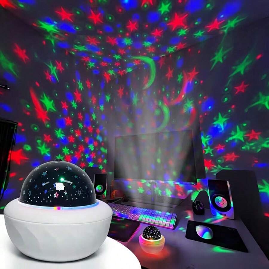 USB LED 迪斯可燈 投影燈 派對氛圍燈 RGB 迪斯可球 音樂控制與自動模式 舞台燈 迪斯可派對燈 家居裝飾 生日 - 彩色光 - 查看 1
