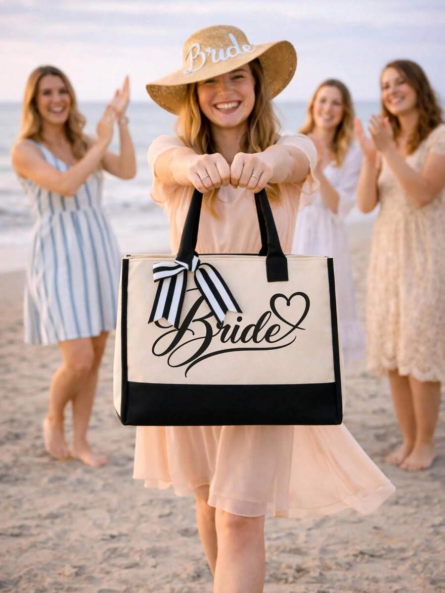Sac en lin personnalisé, sac cadeau de demoiselle d'honneur personnalisé, cadeau de enterrement de vie de jeune fille, sac fourre-tout de plage, cadeau personnalisé, sac cosmétique, accessoire de voyage multifonctionnel, gain de place, lettrage élégant, mode et minimaliste, rangé et organisé, basiques décontractés, trésor unique, cadeau pour les filles, cadeau de vacances, cadeau idéal pour elle/petite amie/famille/amis, organisateur de voyage - Multicolore - Voir 1