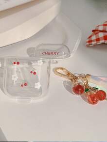 1 chiếc ốp tai nghe hình quả anh đào dễ thương kèm móc khóa, ốp mềm trong suốt tương thích với Apple 1/2 Pro, 3/4, thiết kế tươi mới dành cho nữ. - Nhiều màu - Xem 4