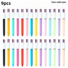 4 Color Fashion Retractable Ballpoint Pen With 1.0 Mm Medium Point And Assorted Ink, 9/19/29-Count Pack In Multicolor - Four-color pen - 查看 10