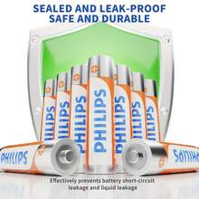 PHILIPS 24 Pack AA And 24 Pack AAA Carbon Batteries, 1.5V Long-Lasting Batteries, Suitable For Household And Office Equipment, With An Extended Shelf Life! - Xem 6