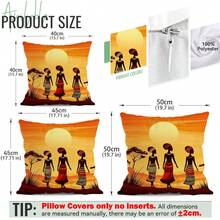4pcs Traditional African Pattern Pillow Covers, Single-Sided Printed Cushion Covers, Suitable For Living Room, Bedroom, Home Decor, All Seasons - Multicolor - View 2
