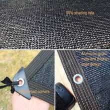 Outdoor Sunshade Net, Privacy Fence Screen, High-Density Polyethylene With Copper Buckles, 90% Sunshade And UV Protection, Suitable For Pavilion Ceilings, Terrace Sunshade Nets, Garden Canopies, Courtyard Lawns, Available In Multiple Sizes, Plant Sunshade Net, Outdoor Gap Sunshade Net - Black - View 3