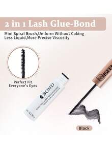 10ml Eyelash Extension Glue Remover, Eyelash Tools, Eyelash Cluster Glue Remover Set, Strong & Long-Lasting Eyelash Glue, 5ml Remover, Tweezers, Long-Lasting & Soft Eyelash Cluster Glue, 2-In-1 Eyelash Glue Remover, DIY Eyelash Extension For All-Day Wear, Eyelash DIY Tool Kit - Black - View 7
