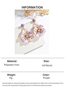 一对乡村甜美花朵流苏耳环，适合海滩旅行拍照，时尚优雅的拉菲草花朵流苏耳环，小众奢华感耳环，适合女性日常或度假佩戴 - 紫色 - 查看 6