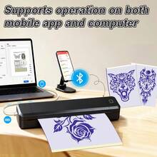 Marklife X8 Portable A4 Tattoo Printer Bluetooth Wireless Thermal Template Printer Suitable For Tattoo Artists Office Home PDF Document Photo Printing - Multicolor - View 4