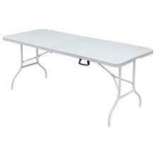 180.34cm Folding Leisure Table, Suitable For Outdoor/Home/Office Use, Rust-Resistant And Easy To Clean (White) - White - View 7