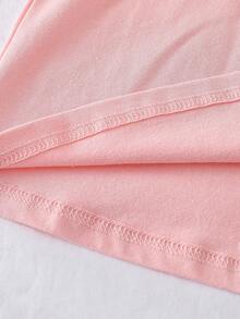 Polo de manga corta para niñas, nuevo diseño de estampado de oso estilo coreano, parte superior versátil - Rosa - Ver 8