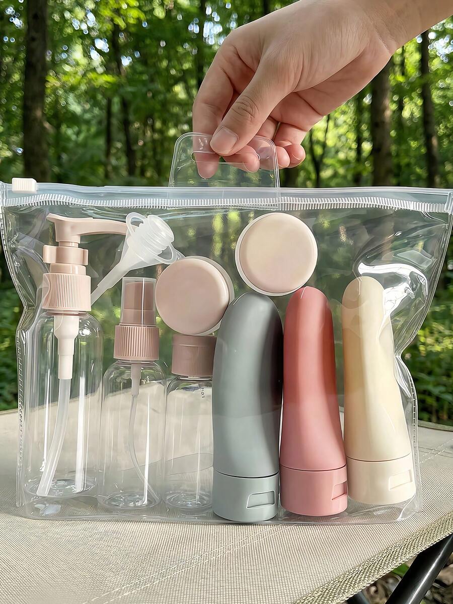 旅行盥洗用品分裝瓶套組 可重複填充容器 海灘戶外居家旅行度假郵輪返校必備配件