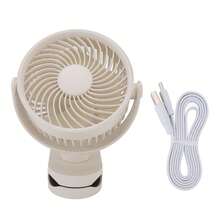 Clip On Fan USB Rechargeable Quiet 360° Rotatable Small Fan With Clip For Daily Use Beach Camping Beige - Clip-on & Desk Combo - View 2