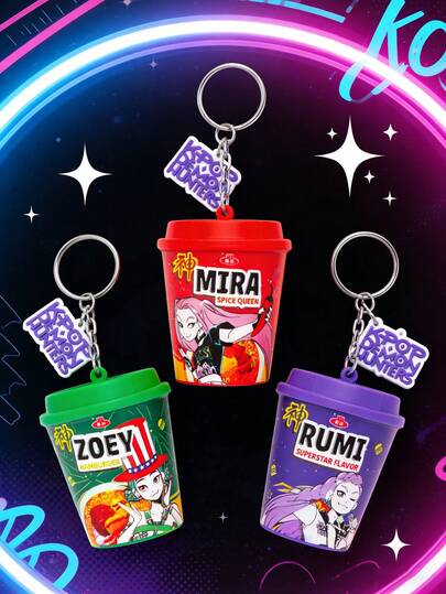  1 Móc khóa Squishy hình nhân vật hoạt hình KPOP Demon Hunters được cấp phép chính thức của Netflix, phụ kiện thời trang cho túi xách, balo, quà tặng cho người hâm mộ.