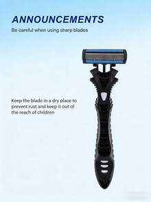 6-Layer Premium Men's Razor, Ergonomic Non-Slip Handle, Durable Stainless Steel Blades, Smooth Shave, Close Shave, 6/12/24/36 Replacement Blade Packs, Non-Irritating, Precise Shaving, Essential Beard Trimmer, Convenient Cleaning - 2 Handles + 36 Blades - View 6