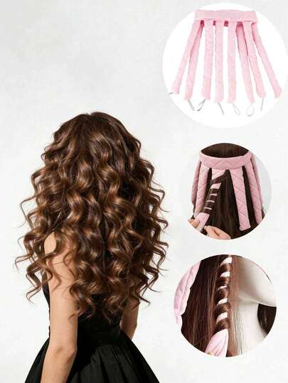 1pc 8-Tooth No-Heat Curling Wand, Soft Wavy Hair Band, Essential Salon, Beauty Salon And Travel Hair Styling Product And Accessory; Back To School, Travel And Vacation Essential; Women's Hair Accessory, Hair Curler, Curling Iron, Hair Curler, Hair, Hairstylist Accessory, Christmas/New Year/Valentine's Day Gift.