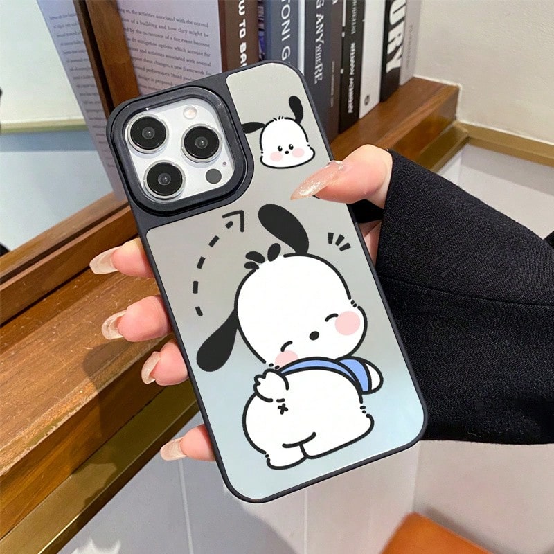 SANRIO 1个全新亚克力官方加固三合一防摔手机壳，创意图案，加厚保护套，兼容苹果17 Pro Max/Air、16、11/12/13/14 Plus、XR、7/8 Plus、15 Pro Max - 黑色 - 查看 1