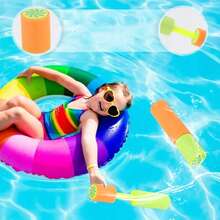 6pcs Kids EVA Foam Water Guns - Pull Type Squirt Toys, Suitable For Swimming Pool, Beach And Summer Outdoor Water Gun Games, Lightweight Interactive Toys For Parents And Children - Multicolor - View 5