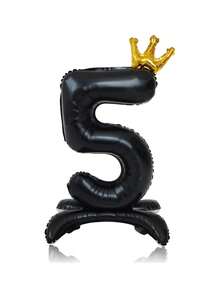 1pc 42 Inch Black Standing Crown Base With 0-9 Numbers, Anniversary, Birthday, Holiday Celebration, Wedding Party Decor - Black - View 14