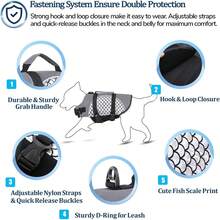 1 pieza Chaleco salvavidas para perro, chaleco salvavidas de perro resistente e impermeable, adecuado para navegación y natación, con alta flotabilidad y asa de rescate, chaleco de reflectante para perro, traje de baño de perro con estampado de escamas, equipo de salvamento, apto para perros grandes, medianos y pequeños - Gris - Ver 3
