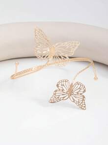 1pc Adjustable Geometric Vintage French Textured Floral Anklet, Women Jewelry Gift - Gold - View 2