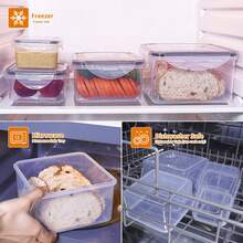 Caperci 4个带盖密封食品储物盒 - 100% 防漏，塑料餐食准备容器，适用于厨房收纳整理，可用于洗碗机、微波炉和冰箱。 - 透明色 - 查看 5