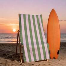 1pc Classic Striped Ultra-Soft Microfiber Beach Towel - Super Absorbent, Quick Dry, Large Bath Towel For Summer Beach, Pool And Home Use, Rectangular Beach Blanket - Style 12 - View 6