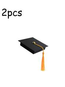 2/1个黑色毕业帽礼盒，纸质纪念装饰盒，毕业帽造型装饰盒，2026毕业礼物装饰，主题派对礼品包装，毕业派对装饰，纸质礼盒，适用于毕业典礼和派对装饰，理想的毕业纪念品，庆祝盒，庆祝装饰 - 多色 - 查看 10