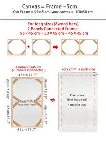 SURELIFE 1 套（4 件）DIY 画布框木质内框条，仅含框架（不含画布和玻璃），易于组装，画布应比框架大 5 厘米，适用于油画，尺寸：30x40 厘米、40x60 厘米、50x70 厘米（12x16 英寸、16x24 英寸、20x28 英寸） - 彩色 - 查看 12
