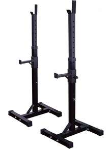HOMCOM Adjustable Squat Rack, Strength Training Bench Press Rack Barbell Rack Power Rack Weight Bench Supporter For Gym Fitness,108-163cm - 1 - View 2
