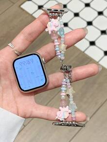 1条彩色可爱阳光小马手链表带，兼容表带38mm/40mm/41mm/42mm/44mm/45mm/46mm/49mm，兼容Ultra/SE/S11/S10/S9/8/7/6/5/4/3/2/1系列，适合春、夏、秋、冬四季，办公、运动、派对、约会等场合，佩戴方便，时尚美观，价格实惠，无需工具即可安装，是感恩节、生日送给妻子、妈妈或伴侣的绝佳礼物。 - 粉色 - 查看 3