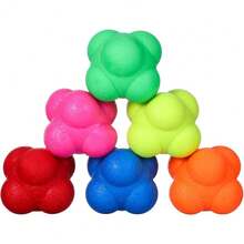 6-Pack Hexagon Reflex Balls Non-Spherical Bounce Balls For Agility, Reaction Time & Coordination Training - Ideal For Tennis, Basketball, Baseball - 6pcs - View 3
