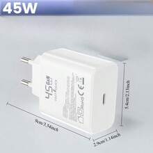 快速充电 GaN 充电器 45W USB-C 超级快充 兼容安卓手机 快速 Type-C 墙式充电器 适用于 Galaxy S26 Ultra/S26+/S25 Ultra/S25+/S24/S23/S22 阵亡将士纪念日夏季启动 - 查看 4