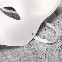 Mặt nạ nửa mặt tự làm từ bột giấy, thiết kế hình mặt mèo, thích hợp cho Halloween, mặt nạ vẽ graffiti thủ công cho trẻ mẫu giáo. - Xem 5