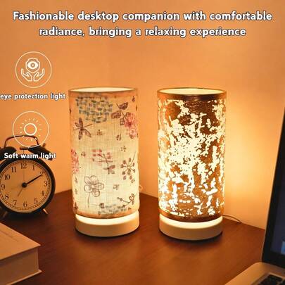 1 قطعة مصباح مكتب إبداعي حديث بإضاءة LED، يعمل بالطاقة عبر منفذ USB - مفتاح زر إضاءة دافئة. مثالي لغرفة النوم والمعيشة ومكتب الديكور، هدية عيد ميلاد وأعياد، مصباح طاولة السرير