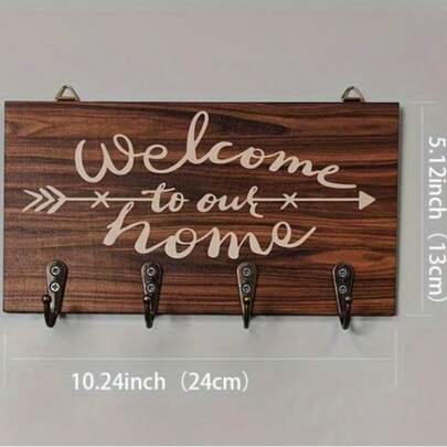 1 chiếc móc treo chìa khóa trang trí gắn tường với 4 móc để treo khăn, chìa khóa, ô dù và các vật dụng khác - Hoàn hảo cho trang trí nhà cửa và phòng ốc.