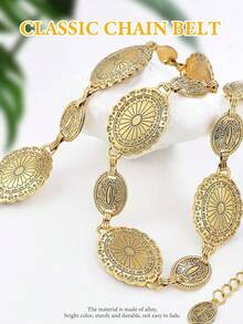 Metal Waist Chain Link Belt For Women Western Cowgirl Boho Turquoise Belts For Dress Jeans Country Concert Outfit - 金色 - 查看 4