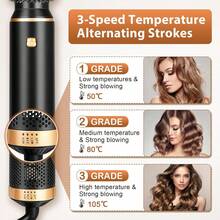 Multifunctional 5-In-1 Upgraded Package, 600 Million Times High-Speed Hair Dryer Brush (Including Negative Ion Anti-Frizz), Fluffing Comb, Curling Comb, Straightening Brush, One-Touch Automatic Curling Iron, Integrating Blow-Drying, Hair Care And Styling, One Machine Is Equivalent To Five Machines, Say Goodbye To Cumbersome, Suitable For Home, Travel And Portable Holiday Gifts,Travel,Hair,Travel Essentials - 查看 10